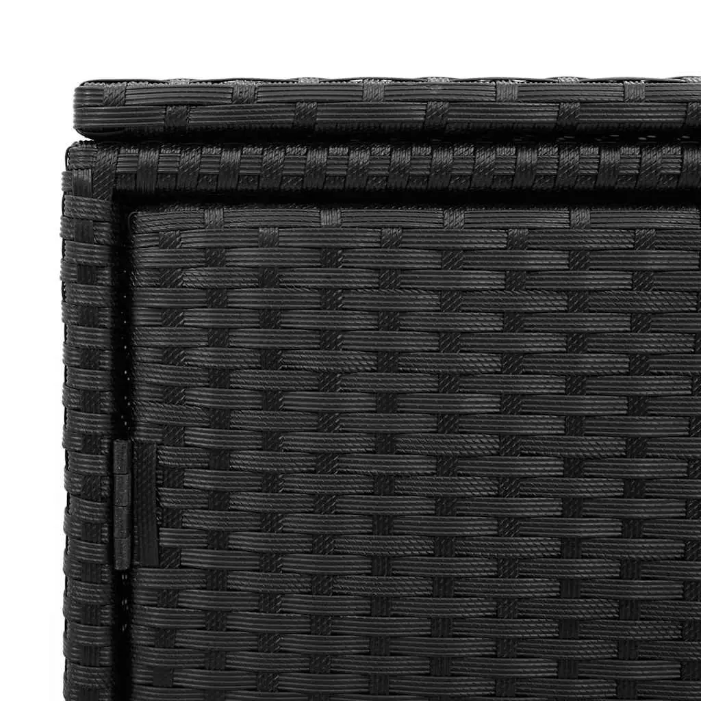 Black Outdoor Storage Cabinet with PE Rattan