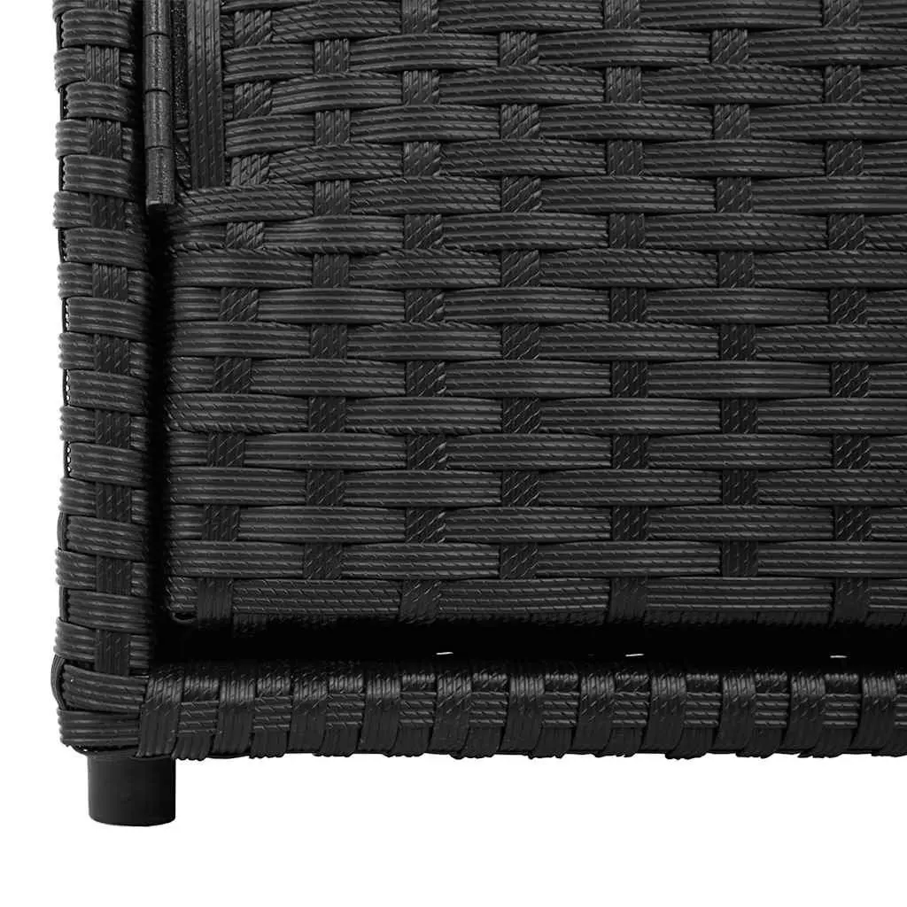 Black Outdoor Storage Cabinet with PE Rattan