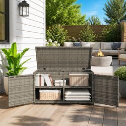 Durable Grey Outdoor Garden Storage Cabinet with Doors
