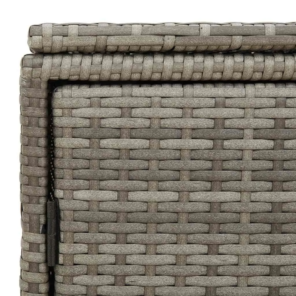Garden Storage Cabinet Poly Rattan Grey Outdoor 110 x 55 x 60.5 cm