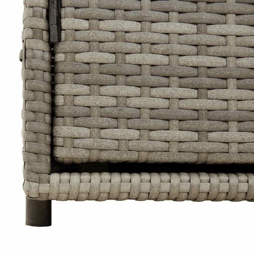 Garden Storage Cabinet Poly Rattan Grey Outdoor 110 x 55 x 60.5 cm