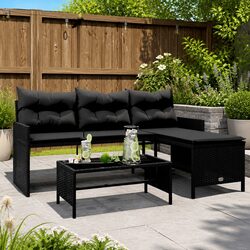 Premium L-Shaped Garden Sofa Set with Cushions and Table