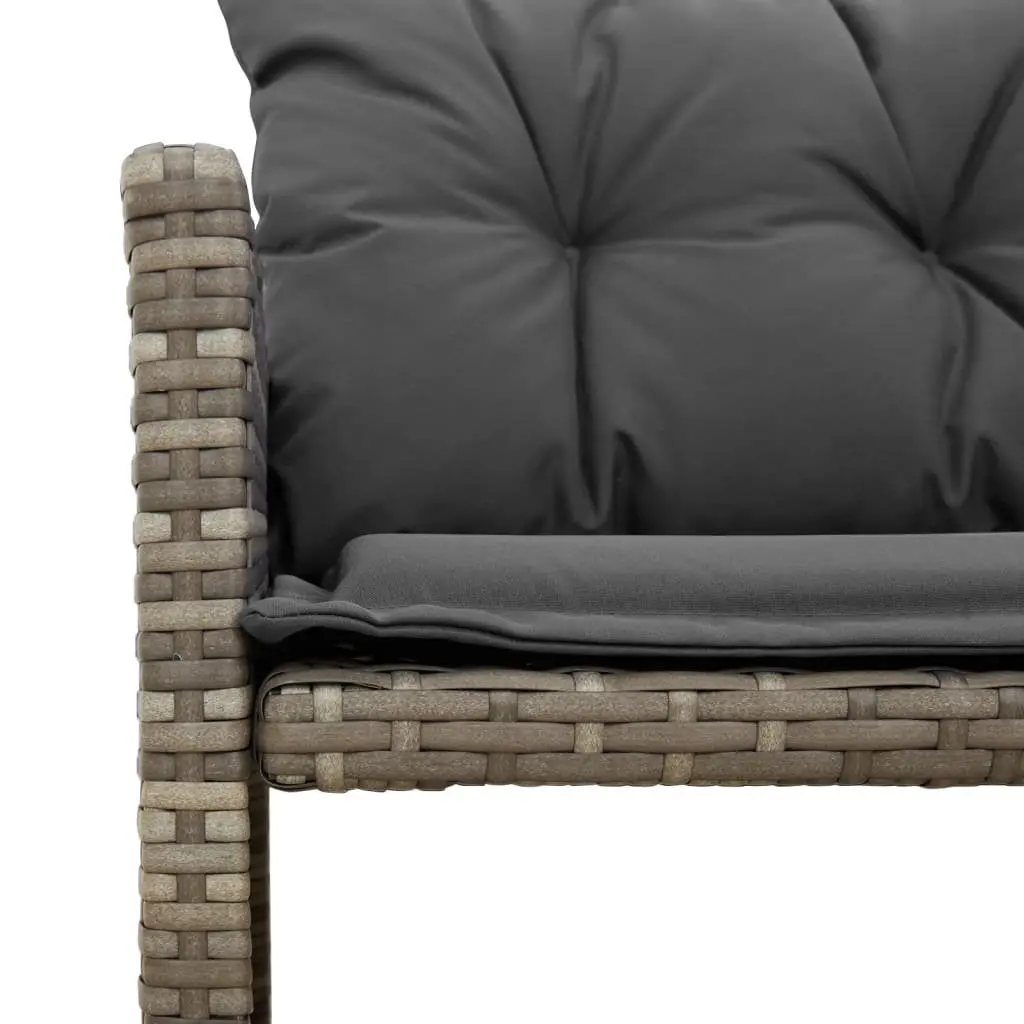 L-Shaped Garden Sofa Set with Cushions in Grey