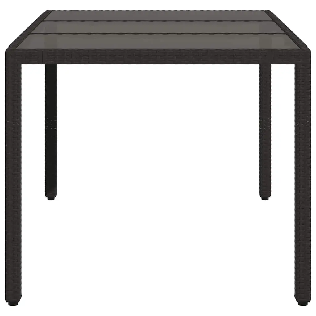 Black Outdoor Garden Table with Glass Top