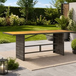 Sturdy Outdoor Garden Table with Acacia Wood Top