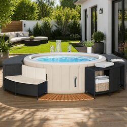Durable Hot Tub Surround with Storage Bench Seat