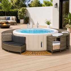 Durable Hot Tub Surround with Storage Bench for Spa