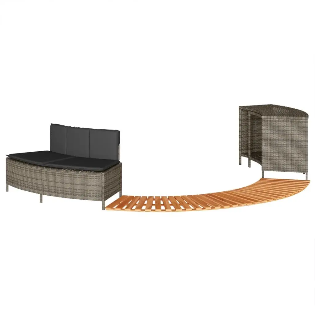 Hot Tub Surround with Storage and Seating in Grey