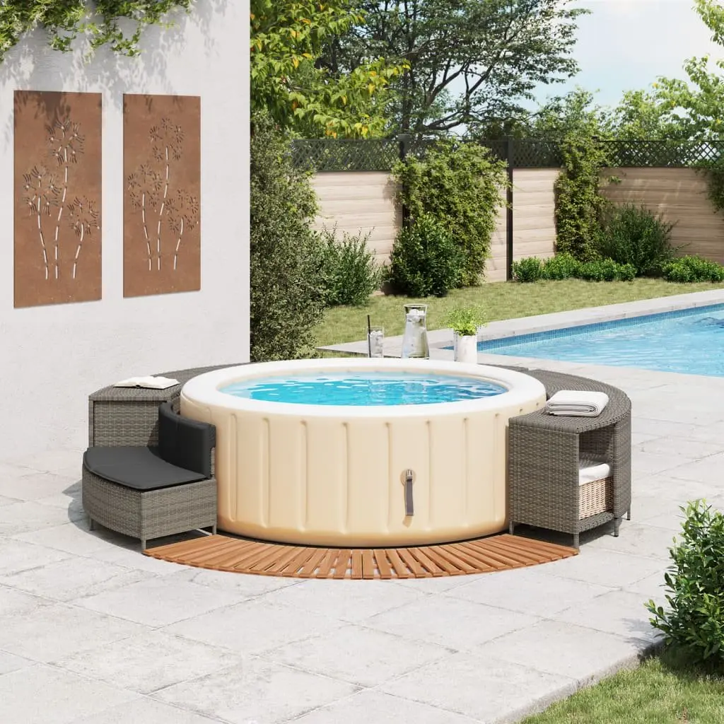 Hot Tub Surround with Storage and Seating in Grey