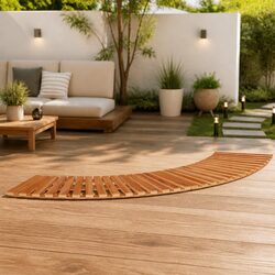 Solid Acacia Wood Hot Tub Steps with Slatted Design