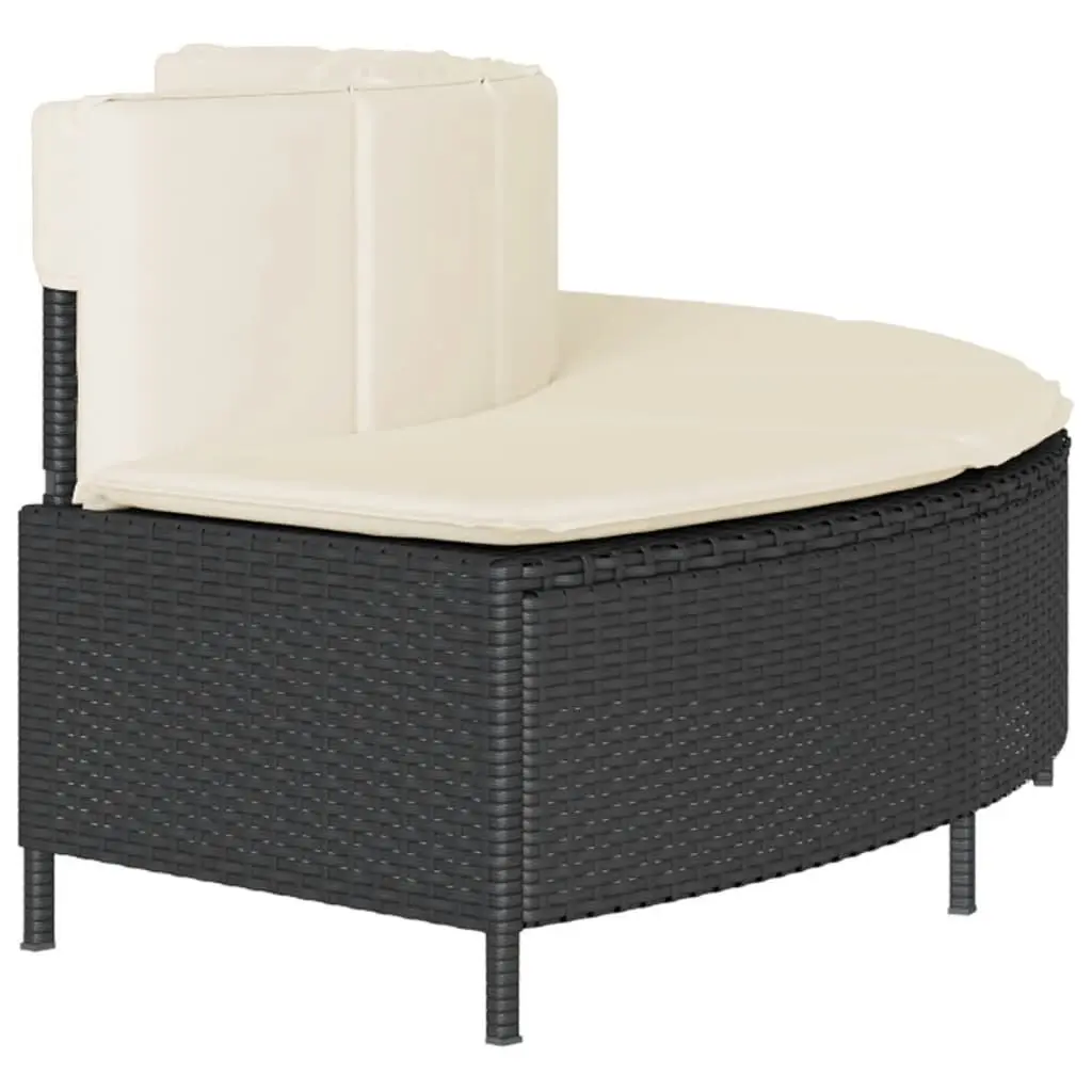 Hot Tub Benches PE Rattan 2 pcs Black Outdoor Seating