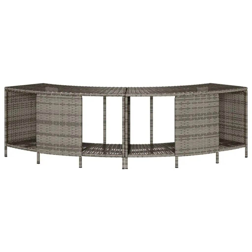 Outdoor Poly Rattan Storage Shelves for Hot Tubs, 2 pcs