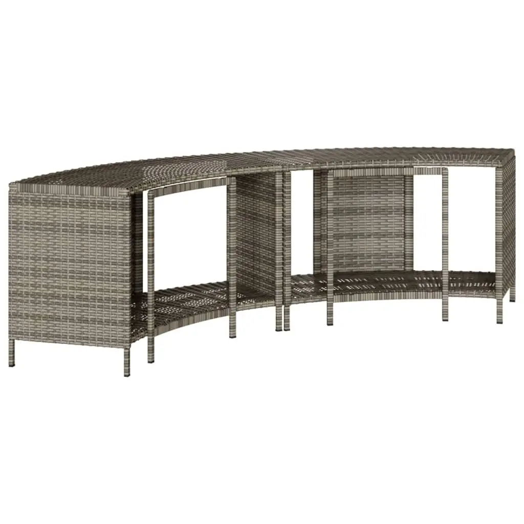 Outdoor Poly Rattan Storage Shelves for Hot Tubs, 2 pcs