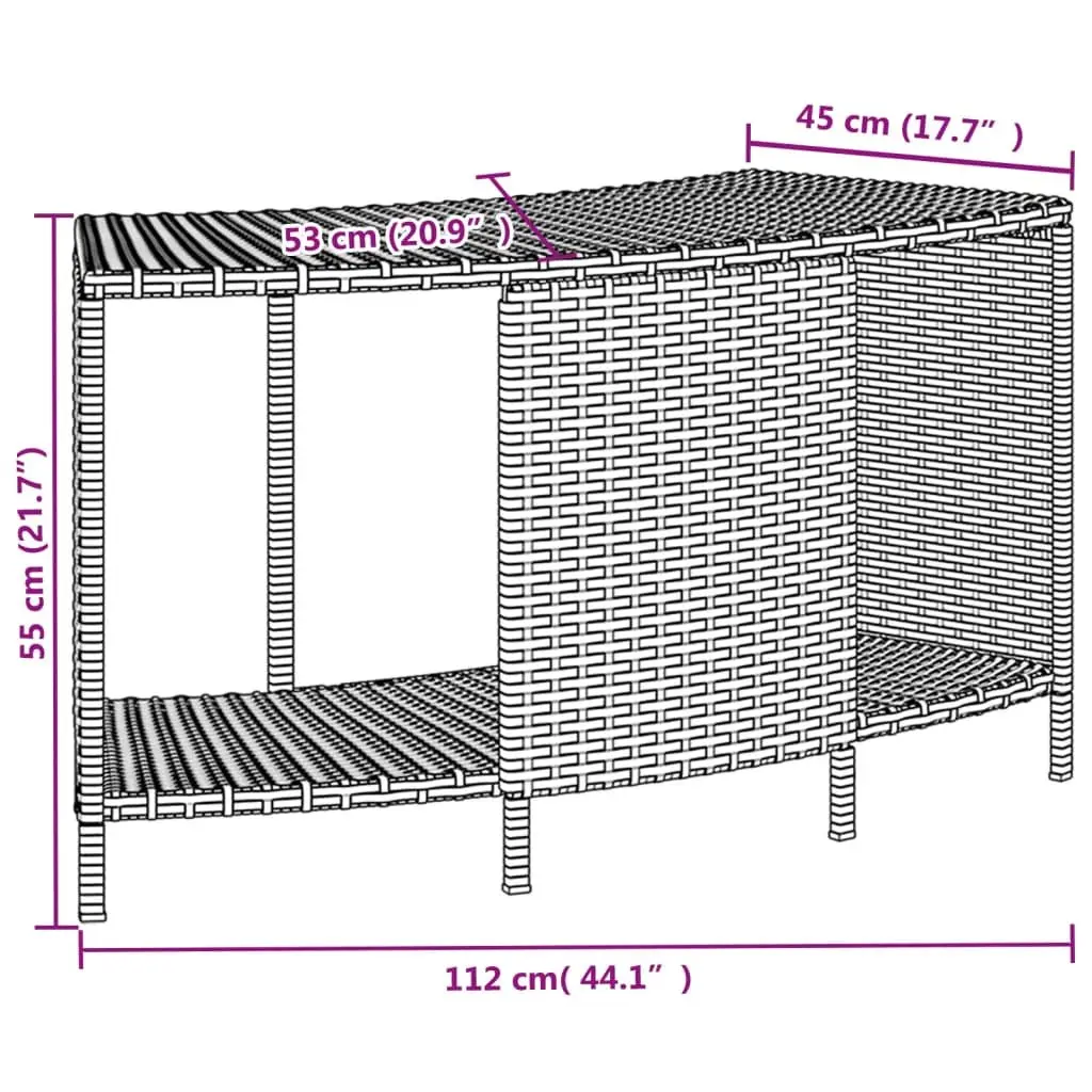Outdoor Poly Rattan Storage Shelves for Hot Tubs, 2 pcs