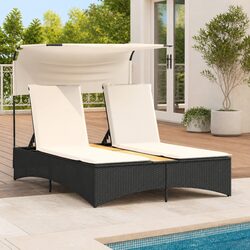 Sturdy Double Sun Lounger for Outdoor Spaces with Canopy