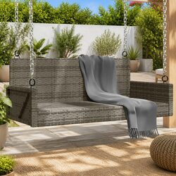 Grey Outdoor Swing Bench for Relaxation and Comfort