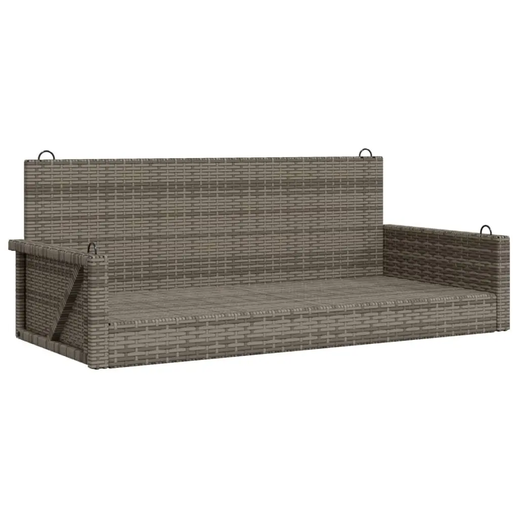 Swing Bench PE Rattan Grey Outdoor Garden Furniture Hanging Seat Patio 119 x 56 x 48 cm