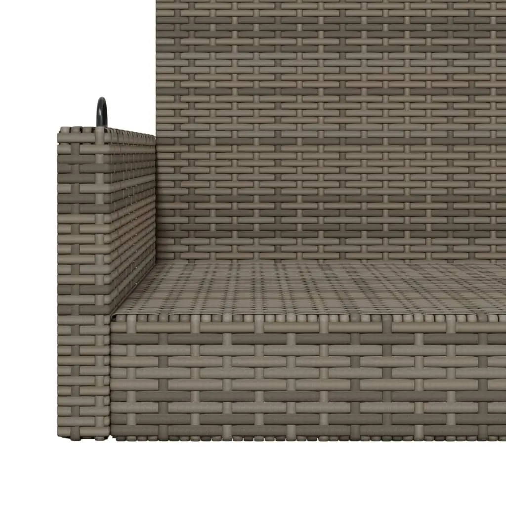 Swing Bench PE Rattan Grey Outdoor Garden Furniture Hanging Seat Patio 119 x 56 x 48 cm