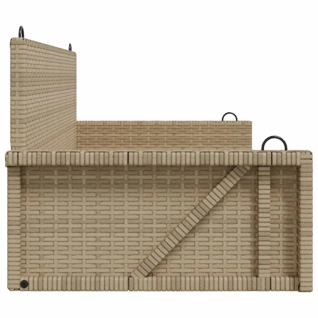 Beige Poly Rattan Swing Bench for Outdoor Relaxation
