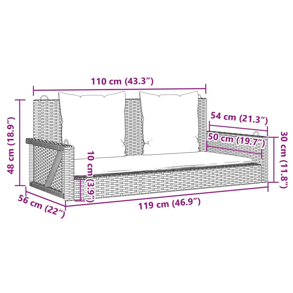 Swing Bench for Outdoor Relaxation with Cushions