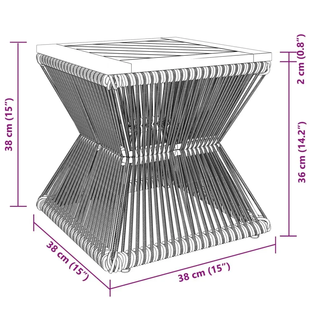 Brown Solid Wood Coffee Table with Steel Wire Base