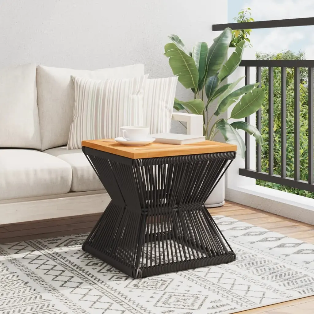 Brown Solid Wood Coffee Table with Steel Wire Base