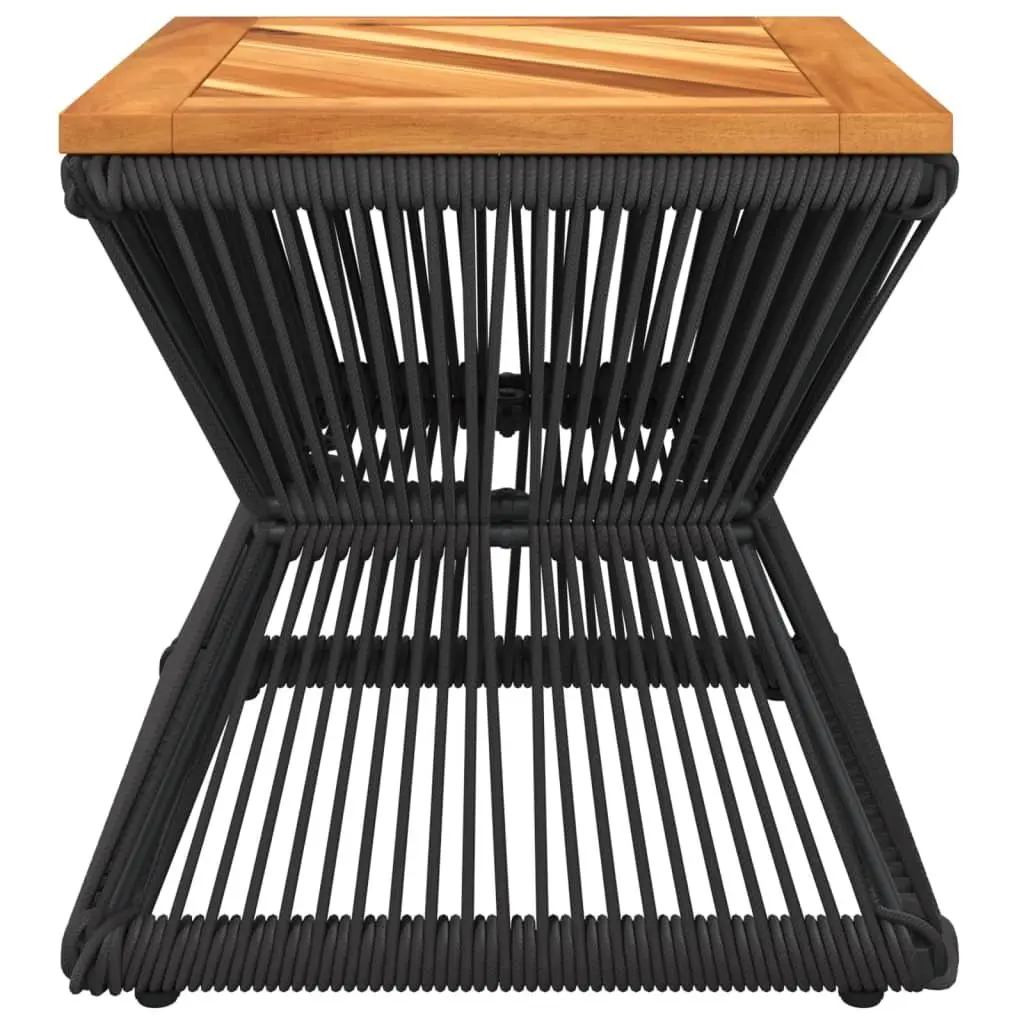 Brown Solid Wood Coffee Table with Steel Wire Base