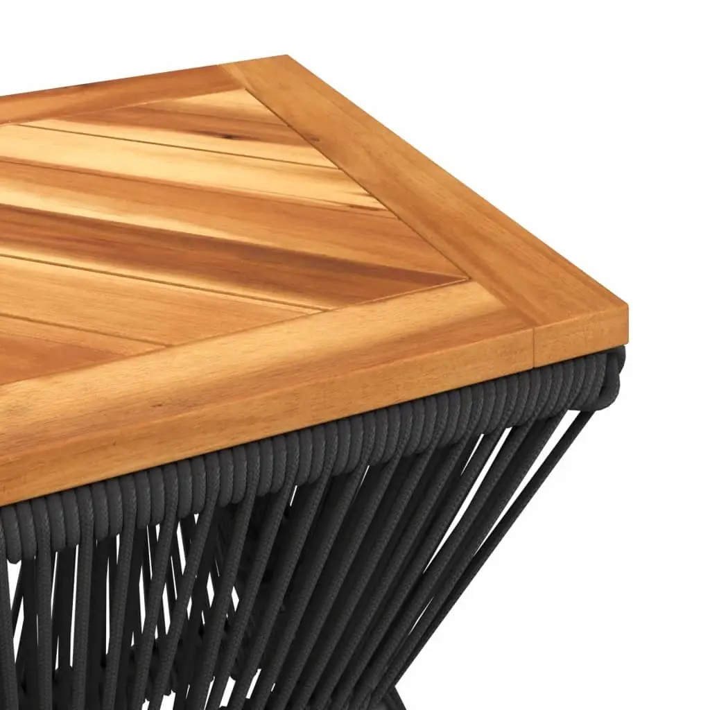 Brown Solid Wood Coffee Table with Steel Wire Base