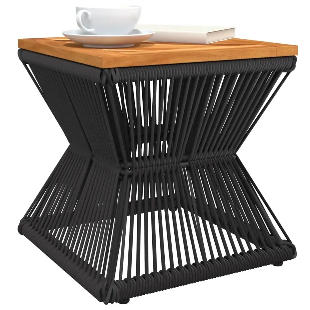 Brown Solid Wood Coffee Table with Steel Wire Base