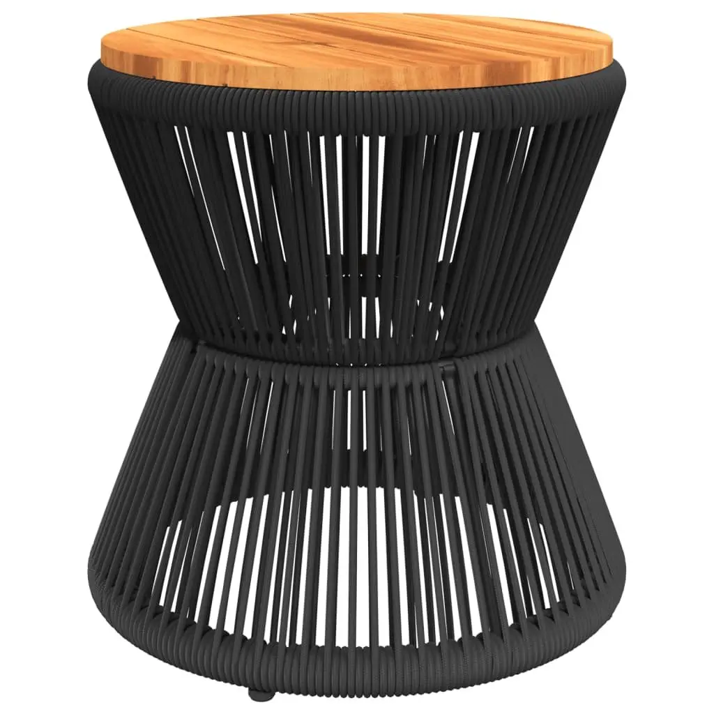 Black Round Coffee Table with Wire Base Ø 45x44 cm