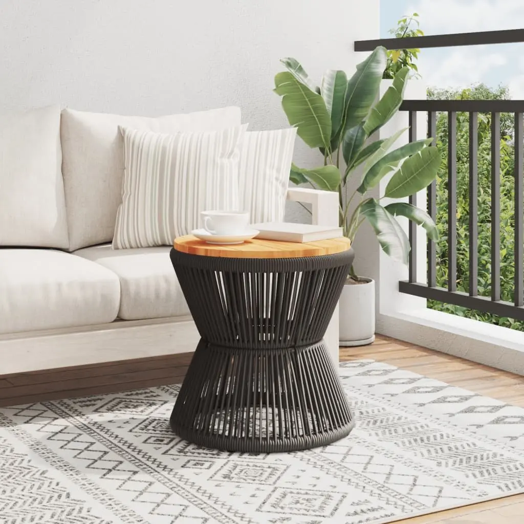 Black Round Coffee Table with Wire Base Ø 45x44 cm