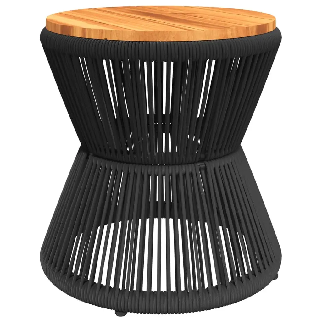 Black Round Coffee Table with Wire Base Ø 45x44 cm