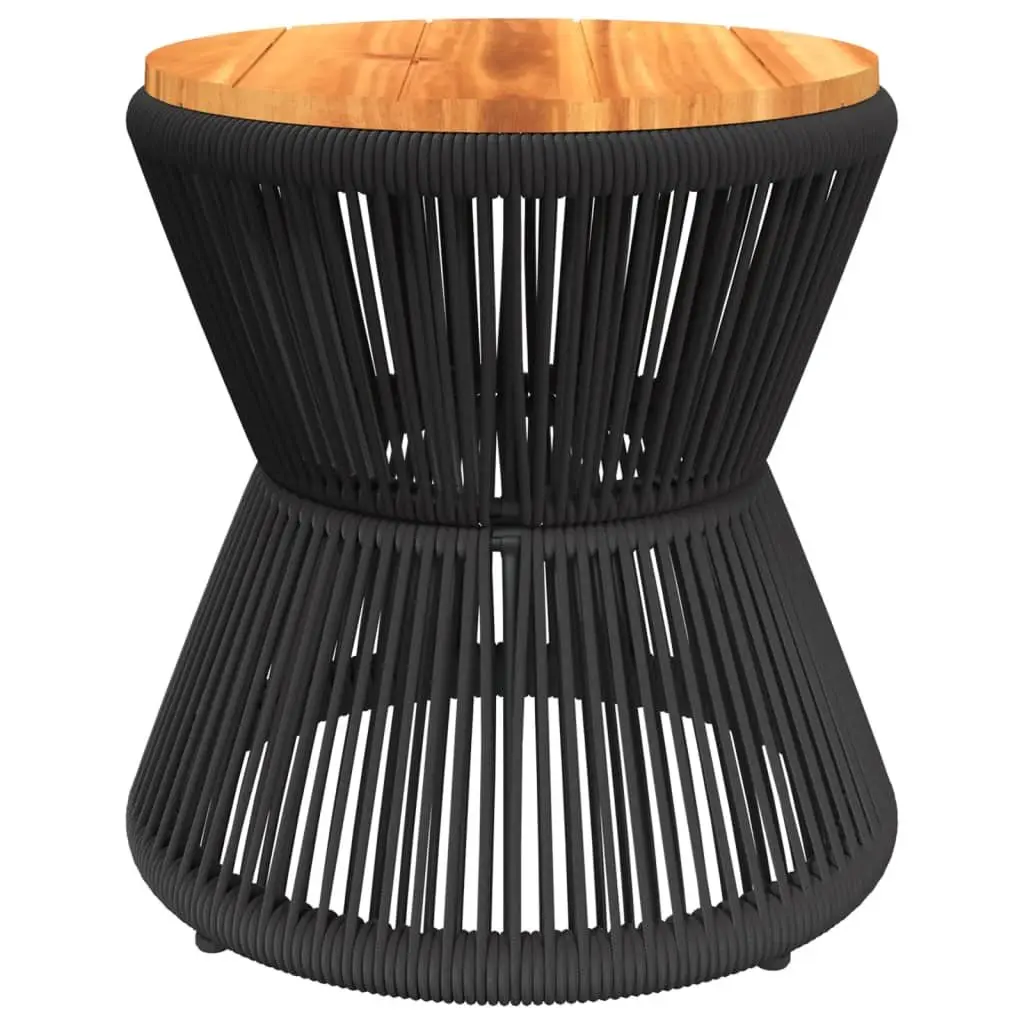 Black Round Coffee Table with Wire Base Ø 45x44 cm