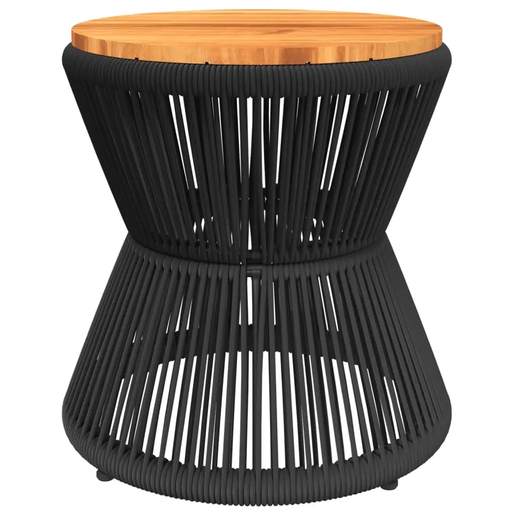 Black Round Coffee Table with Wire Base Ø 45x44 cm