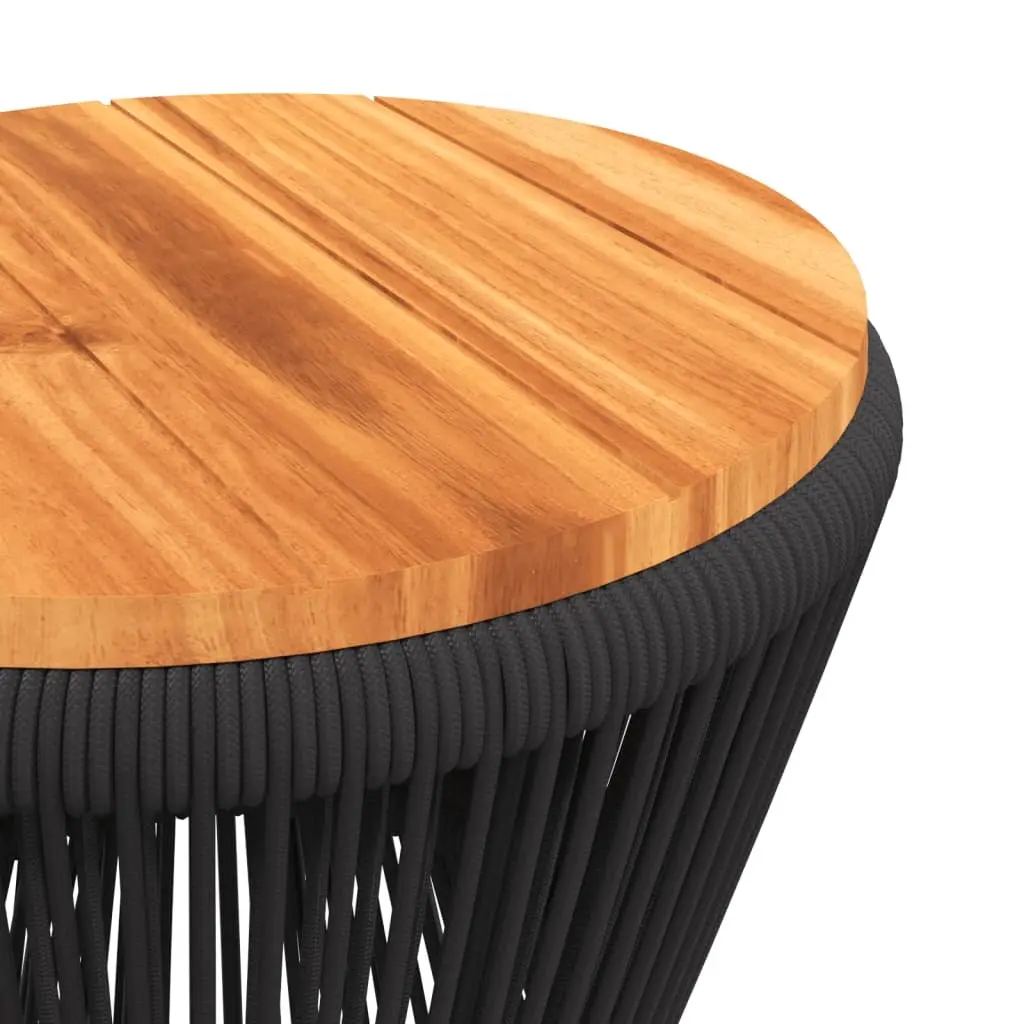 Black Round Coffee Table with Wire Base Ø 45x44 cm