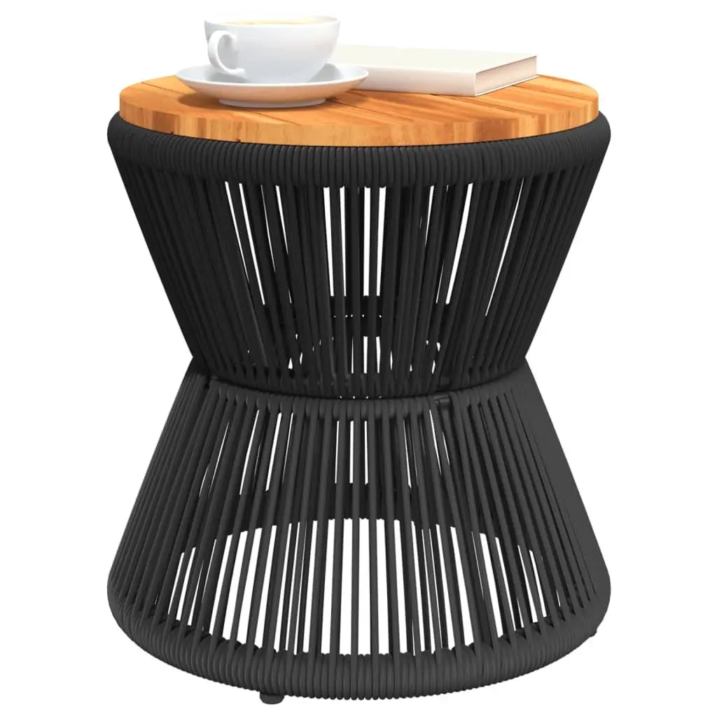 Black Round Coffee Table with Wire Base Ø 45x44 cm