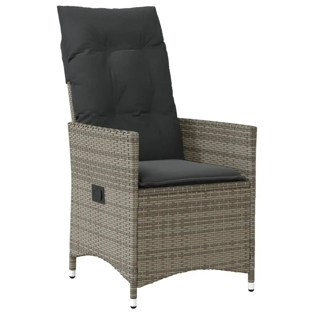 Adjustable Backrest Reclining Garden Chair in Grey