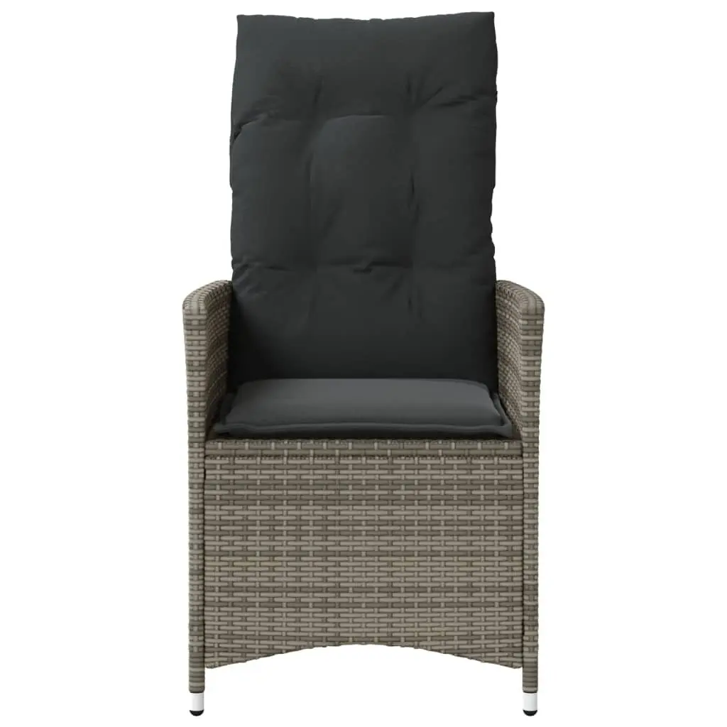 Adjustable Backrest Reclining Garden Chair in Grey