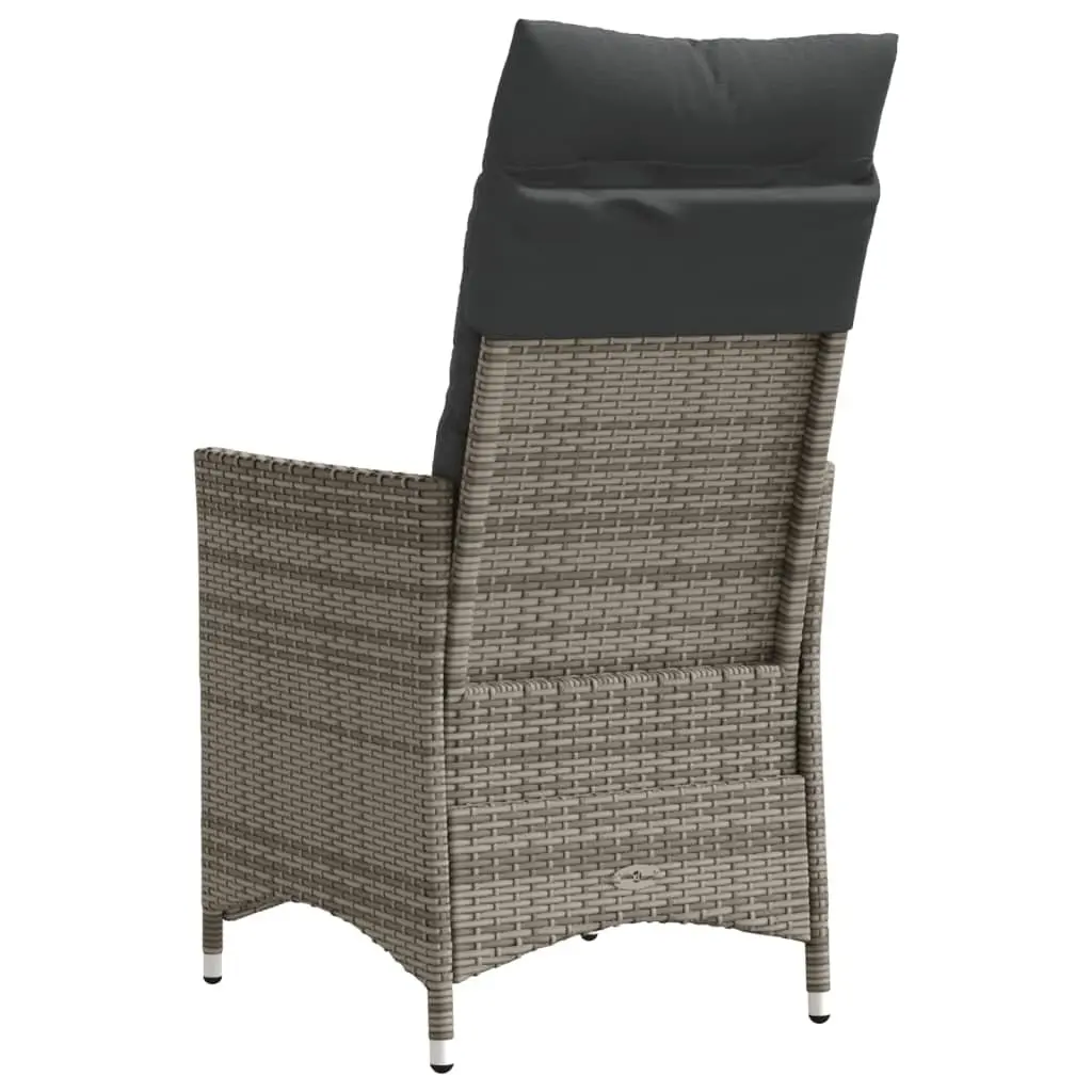 Adjustable Backrest Reclining Garden Chair in Grey