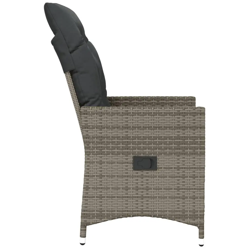 Adjustable Backrest Reclining Garden Chair in Grey
