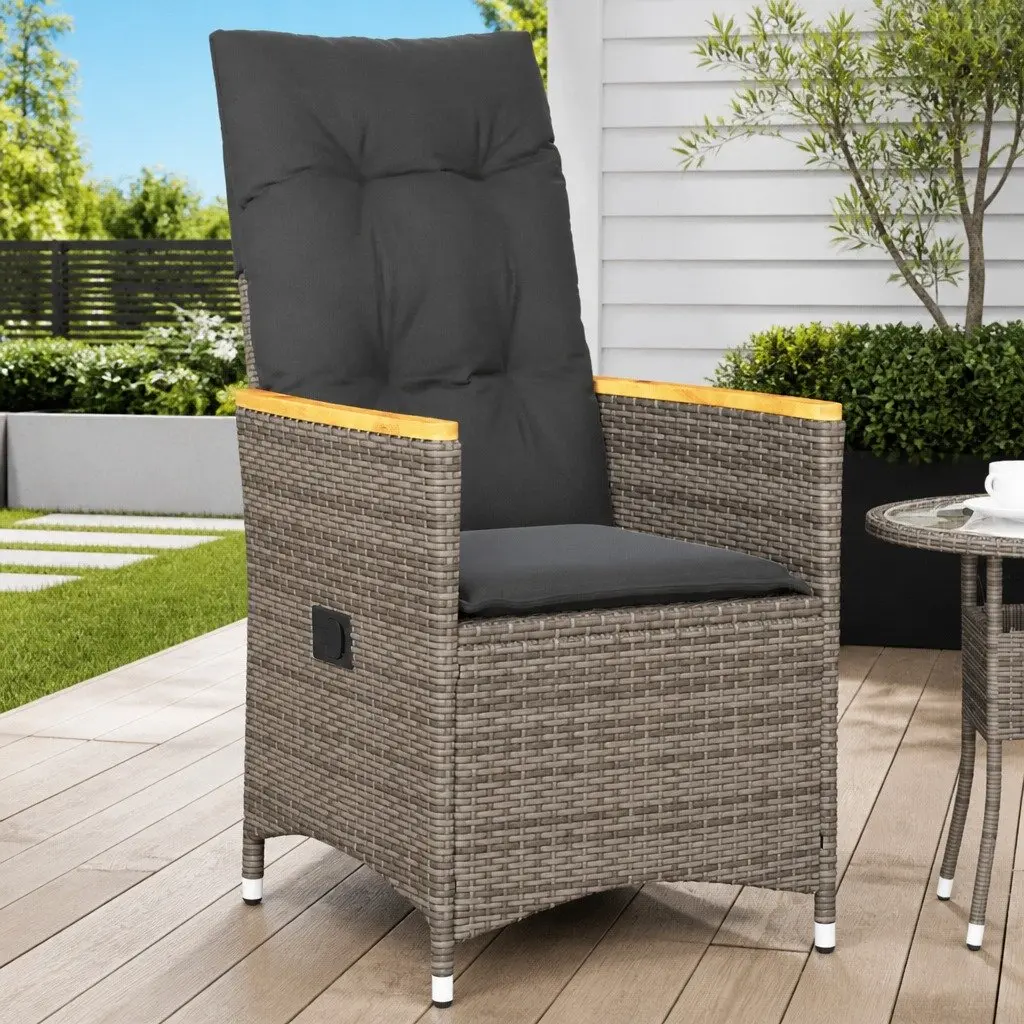 Adjustable Reclining Garden Chair in Grey