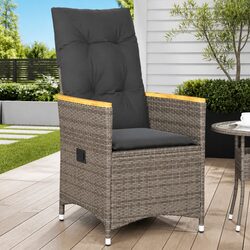 Premium Adjustable Reclining Garden Chair in Grey