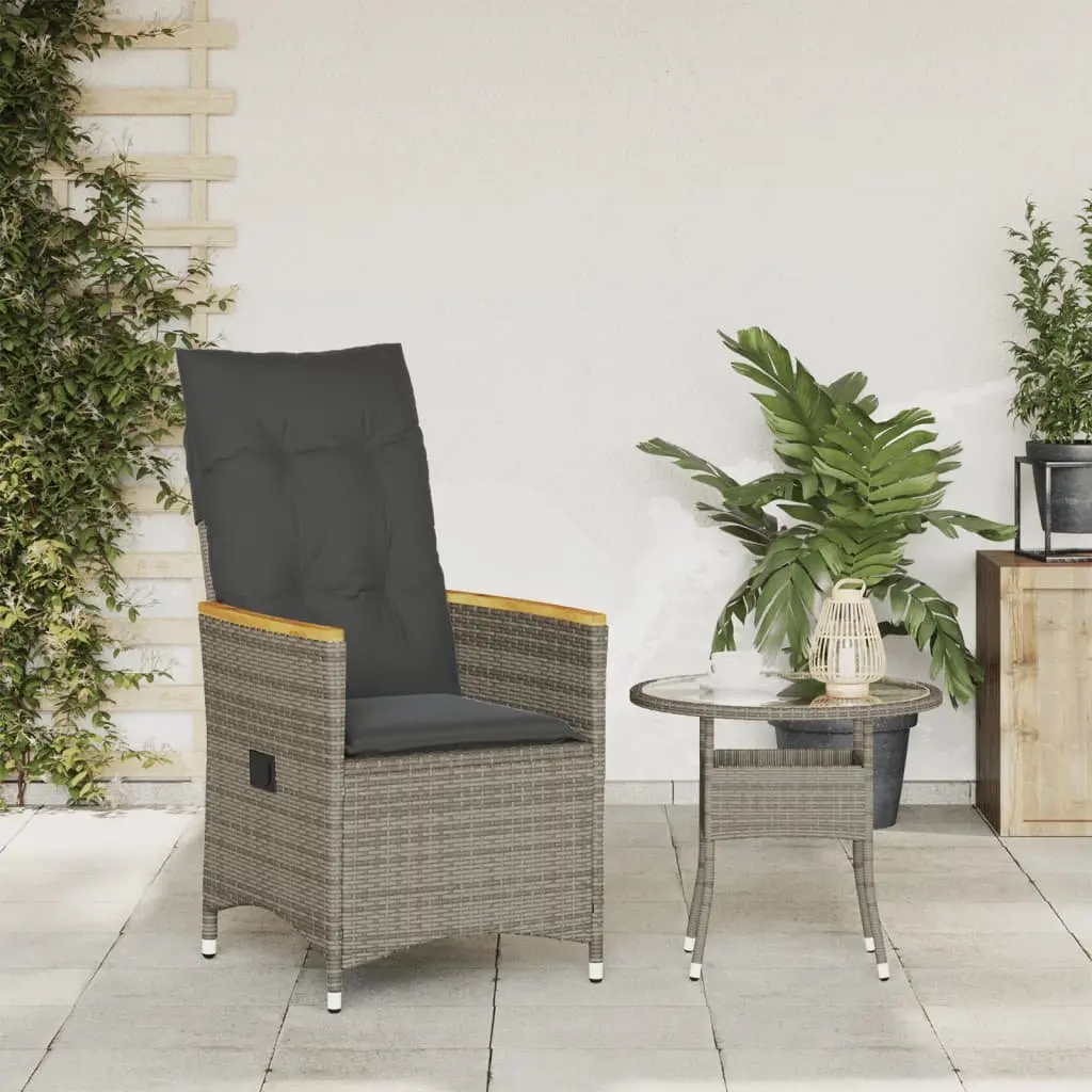 Adjustable Reclining Garden Chair in Grey