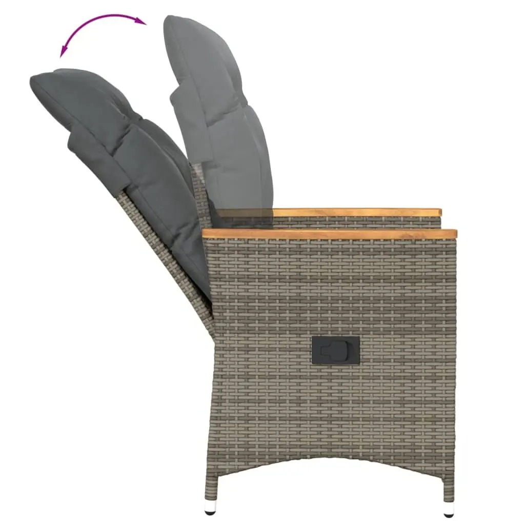 Adjustable Reclining Garden Chair in Grey