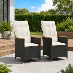 Adjustable Outdoor Garden Chairs with Cushions - 2pcs