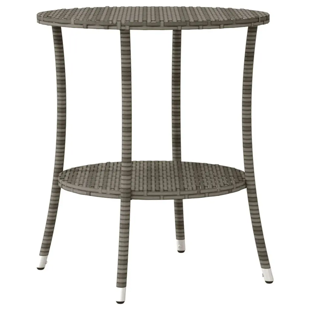 3 Piece Bistro Set PE Rattan Grey Adjustable Backrest