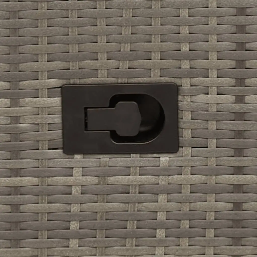 Reclining Garden Chair PE Rattan Powder-coated Steel Adjustable Grey