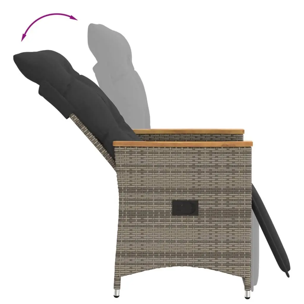 Adjustable Backrest Reclining Garden Chair with Cushions