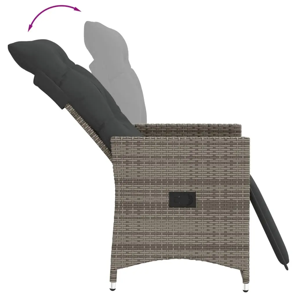Reclining Garden Chairs with Cushions, 2 pcs