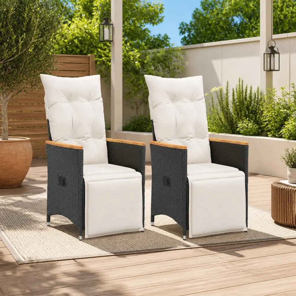 Adjustable Reclining Garden Chairs with Cushions